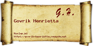 Govrik Henrietta névjegykártya