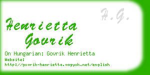 henrietta govrik business card